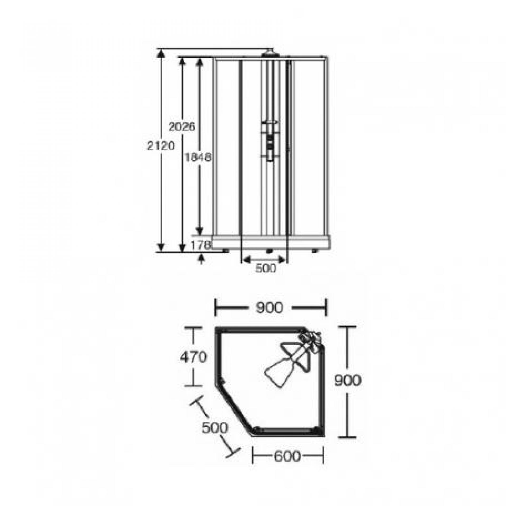 Передняя стенка душевой кабины 90x90 Ido Showerama 8-5 4985022995 белый профиль+ прозрачное стекло - фото Geberit (Геберит) Shop