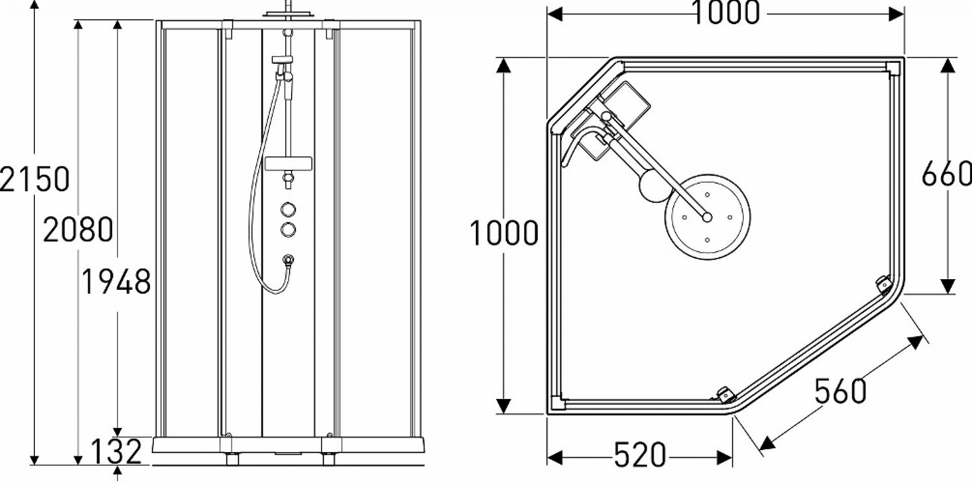 Задняя стенка душевой кабины 100x100 Ido Showerama 10-5 Comfort 558.313.00.1 белый+ прозрачное стекло - фото Geberit (Геберит) Shop