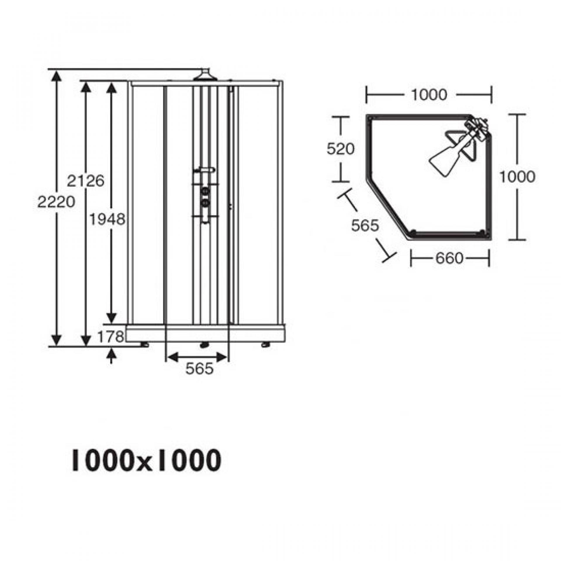 Передняя стенка душевой кабины 100x100 Ido Showerama 8-5 4985123015 белый профиль+ тонированное стекло - фото Geberit (Геберит) Shop