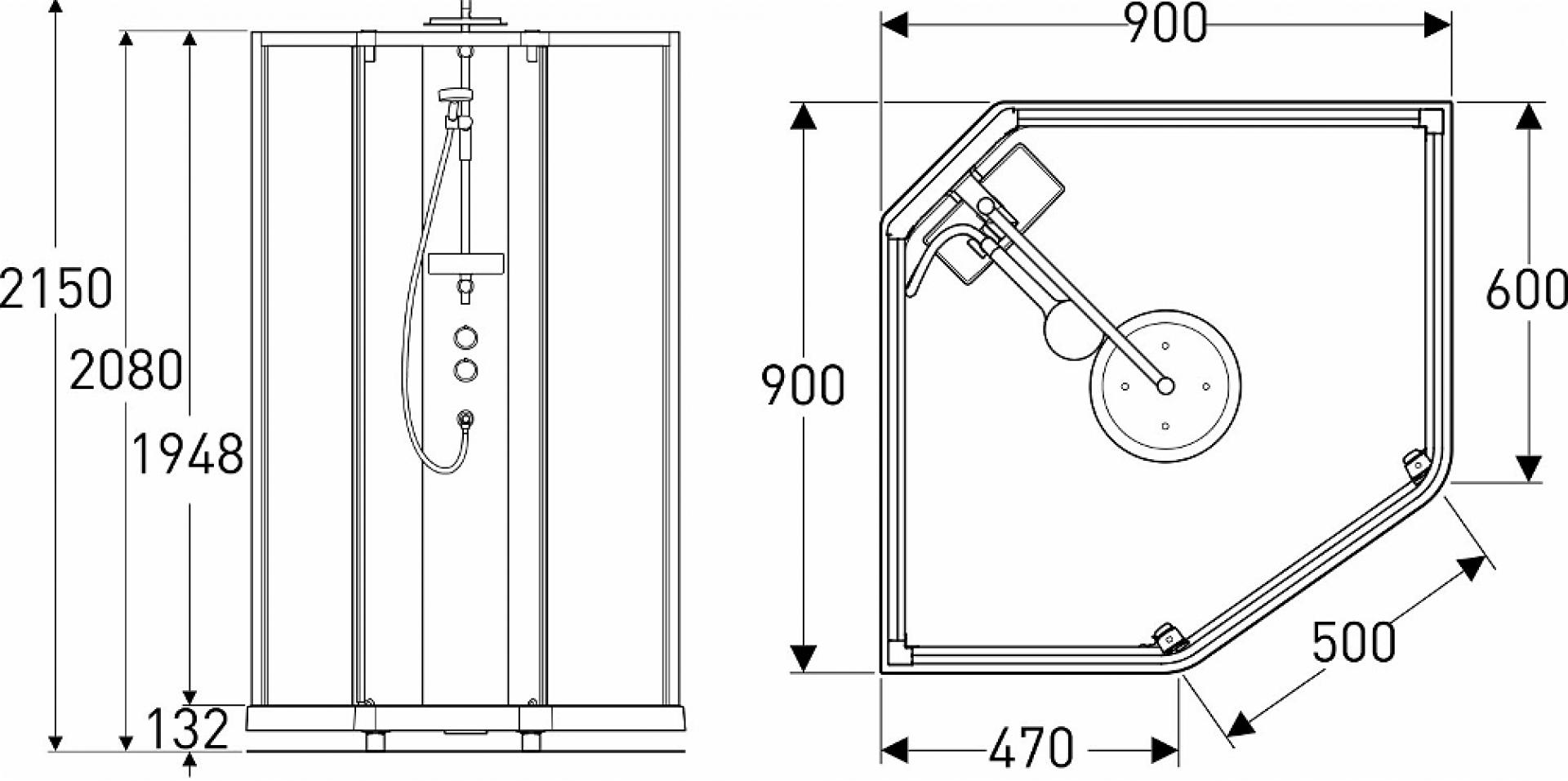 Задняя стенка душевой кабины 90x90 Ido Showerama 10-5 Comfort 558.304.00.1 хром матовый+ матовое стекло - фото Geberit (Геберит) Shop