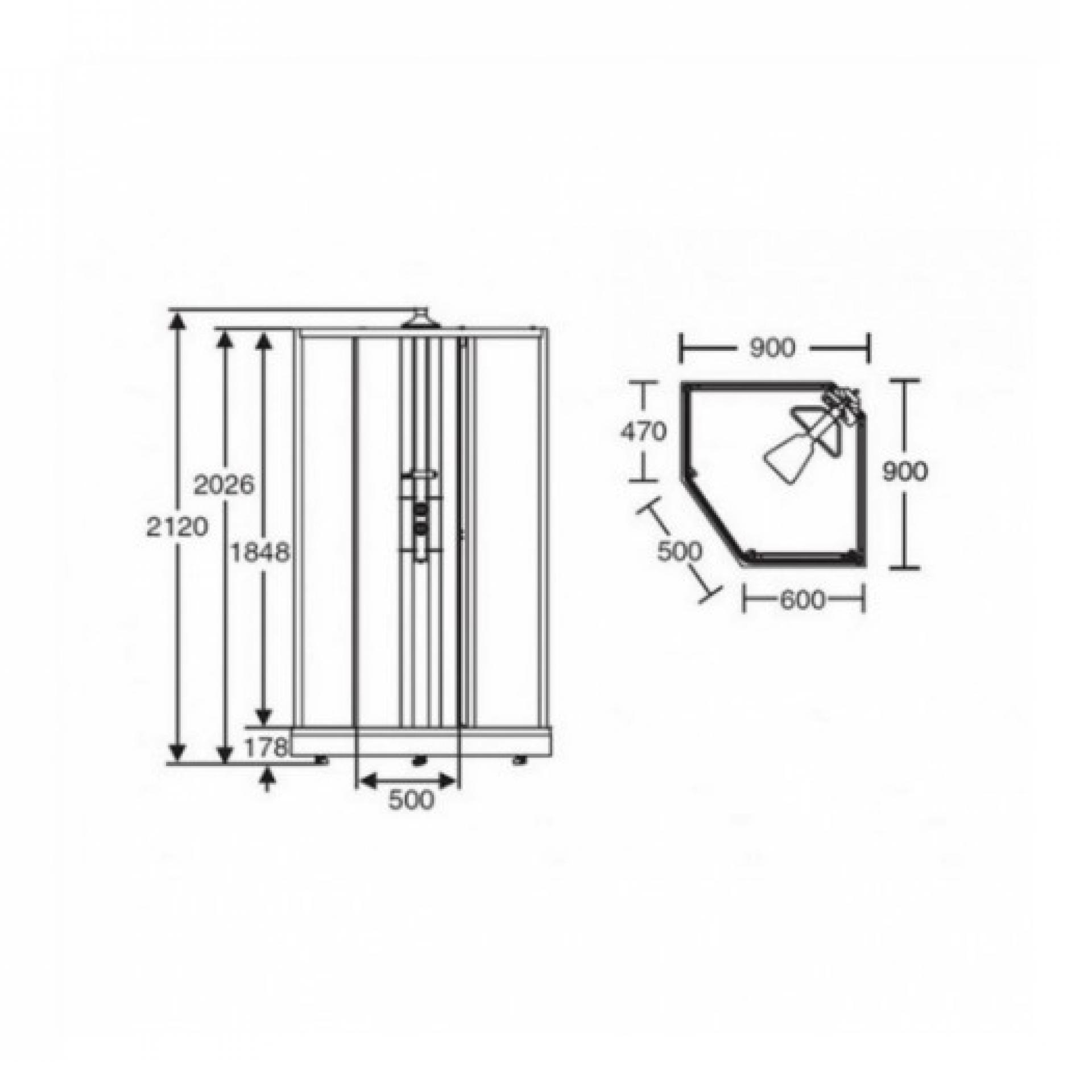 Задняя стенка душевой кабины 90x90 Ido Showerama 8-5 4985023991 белый профиль+ тонированное стекло - фото Geberit (Геберит) Shop