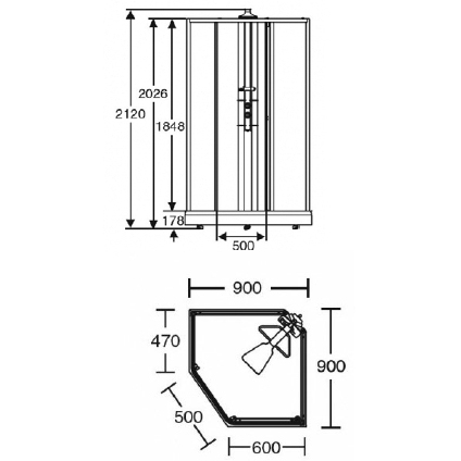 Передняя стенка душевой кабины 90x90 Ido Showerama 8-5 4985013992 серебристый профиль+ тонированное стекло - фото Geberit (Геберит) Shop