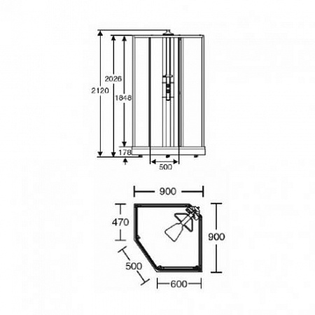 Передняя стенка душевой кабины 90x90 Ido Showerama 8-5 4985022995 белый профиль+ прозрачное стекло - фото Geberit (Геберит) Shop