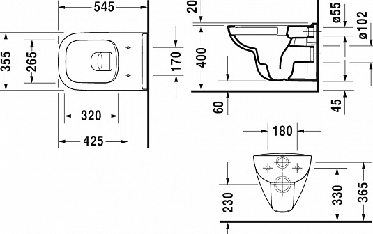 Подвесной унитаз Duravit D-Code 45700900A1 с сиденьем Микролифт - фото Geberit (Геберит) Shop