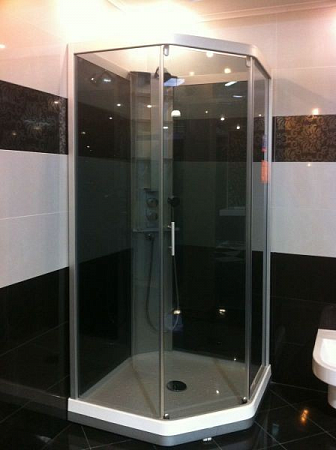 Передняя стенка душевой кабины 90x90 Ido Showerama 8-5 4985013992 серебристый профиль+ тонированное стекло - фото Geberit (Геберит) Shop