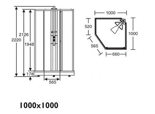 Задняя стенка душевой кабины 100x100 Ido Showerama 8-5 4985113011 серебристый профиль+ тонированное стекло - фото Geberit (Геберит) Shop