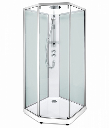 Задняя стенка душевой кабины 90x90 Ido Showerama 10-5 Comfort 558.304.00.1 хром матовый+ матовое стекло - фото Geberit (Геберит) Shop